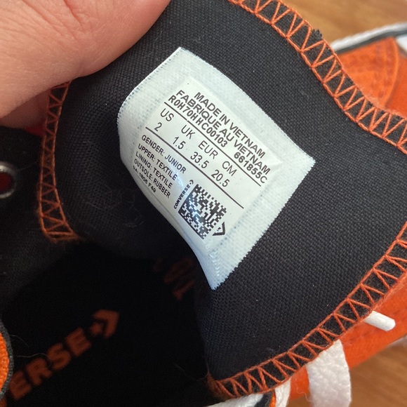 Orange converse shoes, never worn. No tags. - Picture 2 of 2